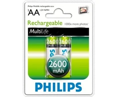 Philips Įkraunama baterija AA NiMH 2600mAh 2 vnt.