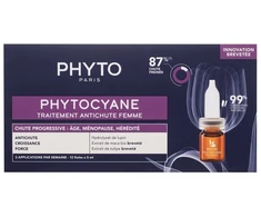 Phyto „Cyane“ progresuojančio plaukų slinkimo gydymas moterims 12 x 5 ml
