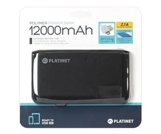 Išorinė baterija Platinet PMPB12PLB, 12000 mAh, juodas