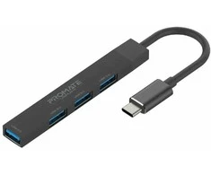 PROMATE LiteHub-4 USB-C šakotuvas, 3x USB 2.0 / 1x USB 3.0