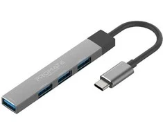 „Promate LiteHub-4“ USB-C šakotuvas, 3xUSB2.0 + USB3.0