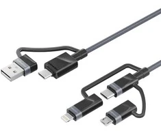 „Promate PentaPower“ universalus laidas 6 viename USB-C(A) / micro / Lightning / 1,2 m