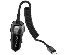 „Promate PowerDrive-33PDI“ automobilinis įkroviklis 33 W / „Lightning“ + USB-C