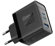 „Promate PowerPort-45 GaNFast™“ sieninis įkroviklis 45 W / QC3.0 / PD45 W