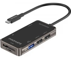 PROMATE PrimeHub-Lite USB-C multimedijos šakotuvas / 4K HDMI / USB3.0 / SD / PD