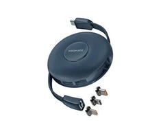 PROMATE Quiver sulankstomas magnetinis laidas USB-C į USB-C / Lightning / microUSB / 1m ID