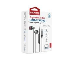 Promate Silken-C ergonominės stereofoninės ausinės su laidinėmis USB-C ausinėmis / 1,2 m