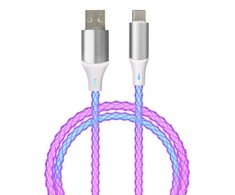 Qualo QCS-AC-00 šviečiantis kabelis USB-A – USB-C / 15W / 1m / LED