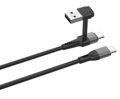 Qualo QKN-2in1-CCA-01 kabelis 2in1 USB-C / USB-A / 1.2m / 15W