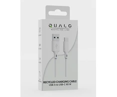 Qualo QRC-AC-00 Cable USB-A – USB-C / 1.5m / 60W / baltas