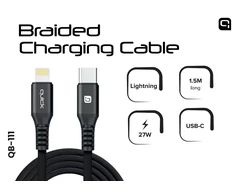 USB kabelis Quick USB-C - Lightning 1,5 m juodas (4752168141229)
