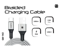 USB kabelis Quick USB-A - USB-C 1,5 m pilkas (4752168141298)