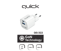 Quick QG-322 GaN Charger USB-C / USB 30W