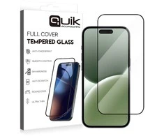 „Quik“ priedai, visiškai padengiantis grūdintą stiklą, skirtas „Apple iPhone 16 Pro“.