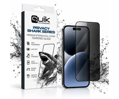 Quik Accessories PRIVACY SHARK serijos aukštos kokybės pilno dengimo grūdintas stiklas, skirtas Samsung Galaxy S26