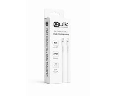 Quik Accessories QK-1022 Soft Silicone 27W Charging &amp; Data Cable USB-C to Lightning 1m