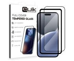 Quik Priedai Pilnai Uždengiantis Grūdintas Stiklas Apple iPhone 16 Plus