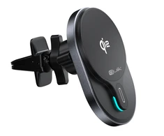 Quik priedai QM-900 magnetinis automobilinis telefono laikiklis su belaidžiu Qi2 įkrovimu, 15 W