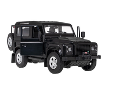 Land Rover Defender juoda RASTAR modelis 1:14 Zdalnie sterowanie auto + Pilot 2,4 GHz + Ręcznie otwierane drzwi