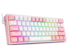 Klaviatūra Redragon K617 Fizz RGB baltas/pink