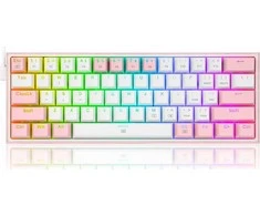 Klaviatūra Redragon K617 Fizz RGB baltas/pink