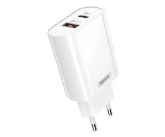 Remax RP-U37 sieninis įkroviklis USB - USB-C 18W - Baltas