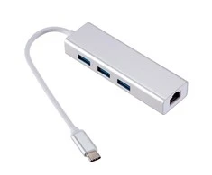 „RoGerAD15642“ USB-C šakotuvas - skirstytuvas 3 x USB 3.0 / RJ45