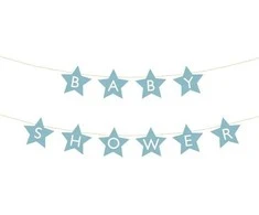 Party Deco Kūdikių dušo žvaigždžių šviesiai mėlyna 290 cm x 16,5 cm
