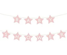 Party Deco Kūdikių dušo žvaigždės ryškiai rožinės spalvos 290 cm x 16,5 cm