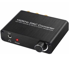 „RoGer“ DAC 192 kHz 24 bitų S/PDIF į RCA keitiklis su 3,5 mm ausinių lizdu / optinis / bendraašis