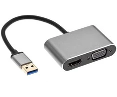 „RoGer Drong“ ekrano adapteris, USB į VGA/HDMI + garsas / iOS/Android/Windows/macOS