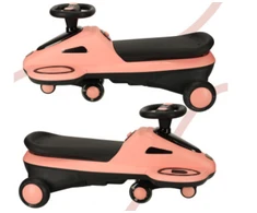 Roger Gravity ride šviečiantys LED ratukai-paspirtukas su grojančia muzika, 74cm, rožinės/juodos spalvos
