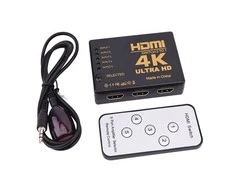 RoGer HDMI 4K didelės spartos skirstytuvas, 5 HDMI įėjimai / nuotolinio valdymo pultas / infraraudonųjų spindulių laidas