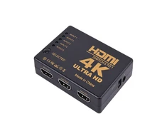 RoGer HDMI 4K didelės spartos skirstytuvas, 5 HDMI įėjimai / nuotolinio valdymo pultas / infraraudonųjų spindulių laidas