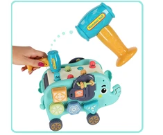 Roger Interaktyvus montessori dramblių rūšiuotuvas 26cm plaktukas