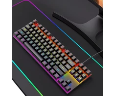 RoGer K80 Gaming su laidu Mechaninė klaviatūra RGB / USB