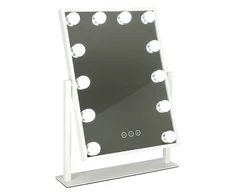 Kosmetinis veidrodėlis su LED lempomis ir USB jungtimi, 30x40cm
