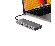 „RoGer MST“ 12in1 „Lite“ doko stotelė, USB-C į 2x HDMI / 4x USB3.0 / SD/TF / VGA / LAN