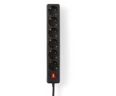 Roger Nedis EXSO630F2BK - 3 m - Indoor - IP20 - Juodas - 6 AC outlet(s) - 230 V