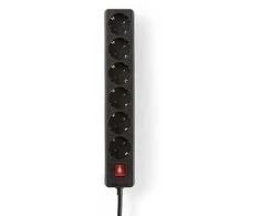 Roger Nedis EXSO630F2BK - 3 m - Indoor - IP20 - Juodas - 6 AC outlet(s) - 230 V