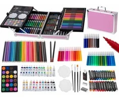 Roger Plastikinis paveikslų rinkinys lagamine 145el rožinės spalvos