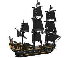 Roger Konstruktorius Piratų laivas Juodas 3180 el.