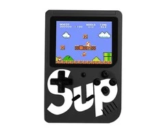 Roger HQ R1 8bit nešiojama retro žaidimų konsolė su 400 žaidimų, 3 colių LCD ekranas su RCA kabeliu ir TV, Juodas