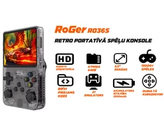 „RoGer RO36S HD 3.5" retro nešiojama žaidimų konsolė 64 GB / 21 emuliatorius / 15 000+ žaidimų