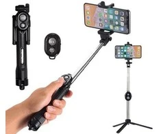 RoGer Selfie Stick + trikojo stovas su Bluetooth nuotolinio valdymo pultu