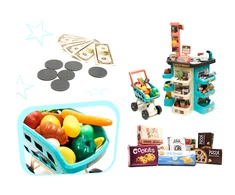 RoGer Set "Supermarket" with cash register, shopping cart and accessories