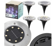 Roger Ant žemės montuojami saulės sodo žibintai 8LED 4 vnt. šaltai baltos spalvos