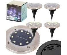 Roger Saulės žemės sodo viršutiniai žibintai 8LED 4 vnt. šiltos baltos spalvos
