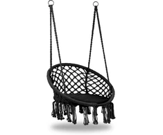 Boho stiliaus pakabinamas krėslas 80 cm | 150 kg | spalva: juoda