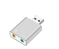 „RoGer“ USB garso plokštė su mikrofono įvestimi / Virtual 7.1 / sidabrinis